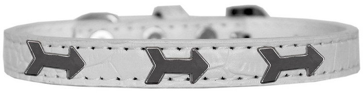 Arrows Widget Croc Dog Collar White Size 20